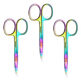 Minkissy 2sets Stainless Steel Eyebrow Scissors Grooming Tools for Men Precision Eyebrow Trimmer 3pcs*2