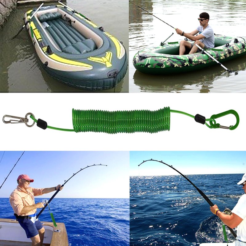 OXDFNZU Fishing Lanyard, Heavy Duty Coiled Lanyards (Green)