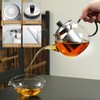 28OZ Glass Teapot with Infuser Stovetop Safe, 800ml Borosilicate Glass
