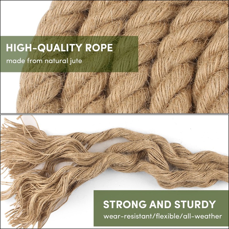 Manila Rope 1.5in x 50ft,Natural Thick Rope,Large Decorative Hemp Ropes
