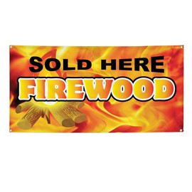 Vinyl Banner Multiple Sizes Sold Here Firewood Business Business Outdoor Weatherproof Industrial Yard Signs Orange 10 Grommets 60x144Inches