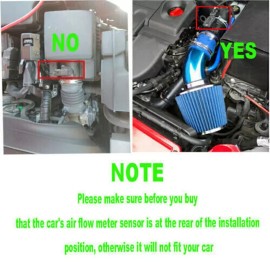 BARTOO Red Performance 3" Universal Cold Air Intake Induction Hose Pipe Car Kit Filter