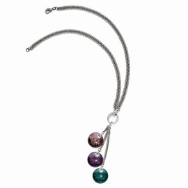 Sonia Jewels Black Titanium Multi-Color Anodized & Sterling Silver Necklace Chain 16" (4mm)