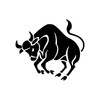 Bucking Bull Silhouette Decal Notebook Car Laptop 5.5" (Black)