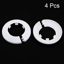 sourcing map 40 mm Pipe Cover Decoration PP Radiator Rosette Water Pipe Wall Cover White Pack of 4