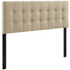 Modway Lily Tufted Linen Fabric Upholstered Full Headboard in Beige
