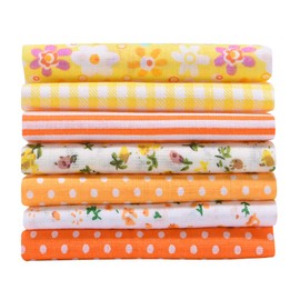 Mottdam 7 pieces of 100% Cotton Fabric, Assorted Pre-Cut Fat Quarters Bundle, for DIY Decor, 25 cm