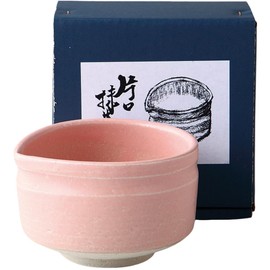 Ale-net Matcha Bowl (W x D x H): 4.8 x 4.3 x 3.0 inches (12.2 x 10.8 x 7.5 cm), Peach Neri, Katakuchi Matcha Bowl, Pottery, Mino Ware, Made in Japan