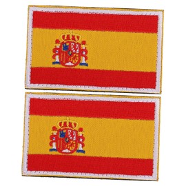 IWOWHERO 2pcs Embroidered Flag Badge National Flag Applique Dense Polyester Machine Washable DIY Clothing Patches