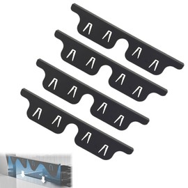 4PCS Stainless Steel Stove Gap Covers Kitchen Cooktop Stove Gap Filler Strip for Oven Stovetop Counter Kitchen Appliances - Black, 35 x 6.5cm