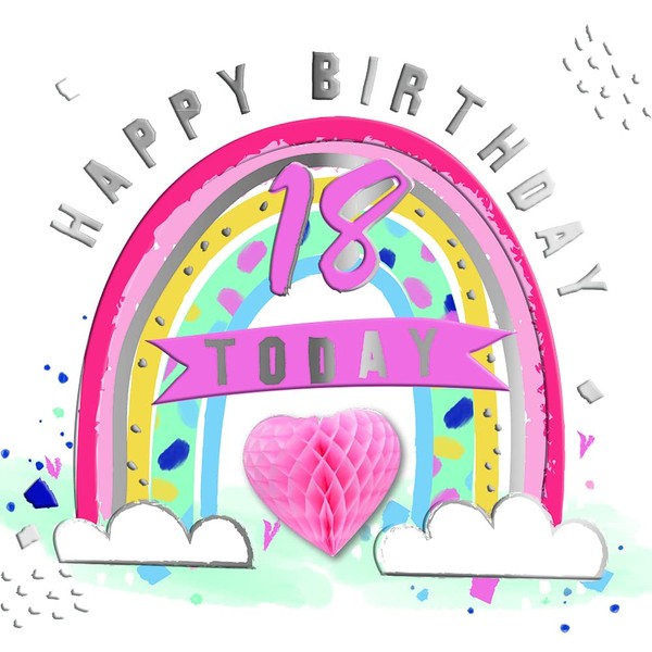 18 Today Fold Out Honeycomb 18th Birthday Greeting Card Talking