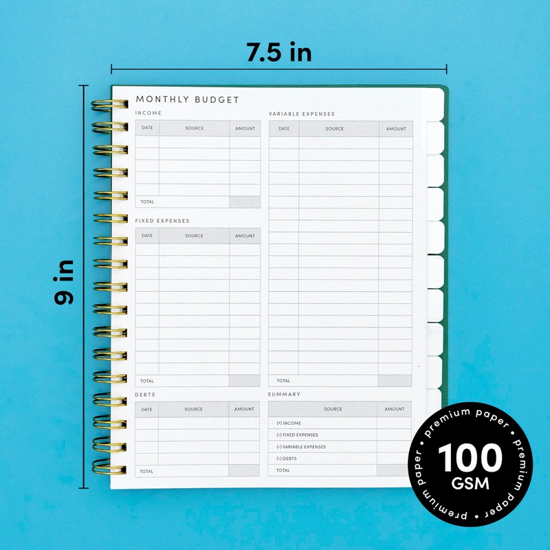 PAPERAGE Undated 12 Month Weekly & Monthly Planner with Durable