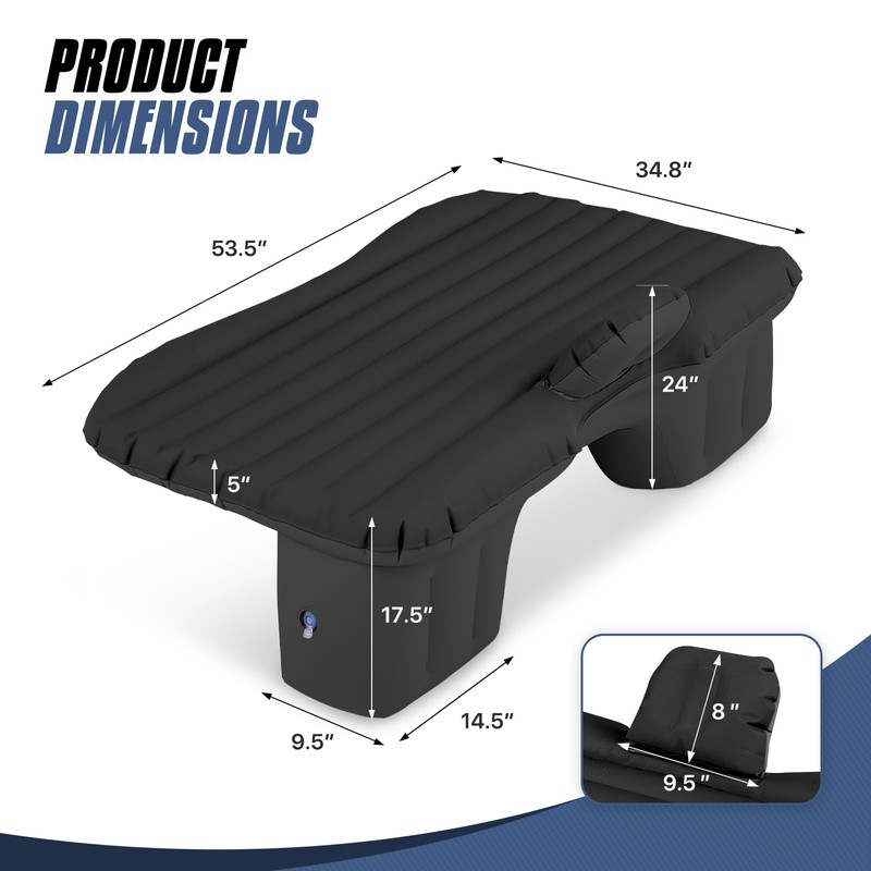 MADOG Inflatable Car Bed, Portable Foldable SUV Air Mattress for