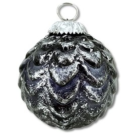 Glass Christmas Bauble Black - A - 8.5 x 10 cm Decorative Bauble Christmas Tree Decoration Shiny