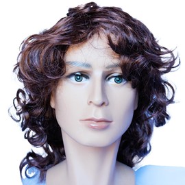 GLOBAL BOX Men's Long Hair Wig, Perma, Long Hair, Cosplay, Monomimen (Curl)