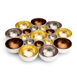 ZEYA Tea Light Holder, Gold/Silver/Copper-Coloured, Metal, Perfect Table Decoration for Christmas, Living Room Decoration