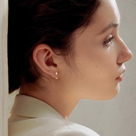 Gacimy Rose Gold Huggie Half Hoop Earrings for Women with Ball Screw Back, 1/2 Inches Small Rose Gold Hoop Earrings for Women with 5mm Round Cubic Zirconia