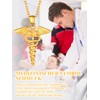 U7 18K Gold Plated, Caduceus Pendant & Rolo Chain Necklace,