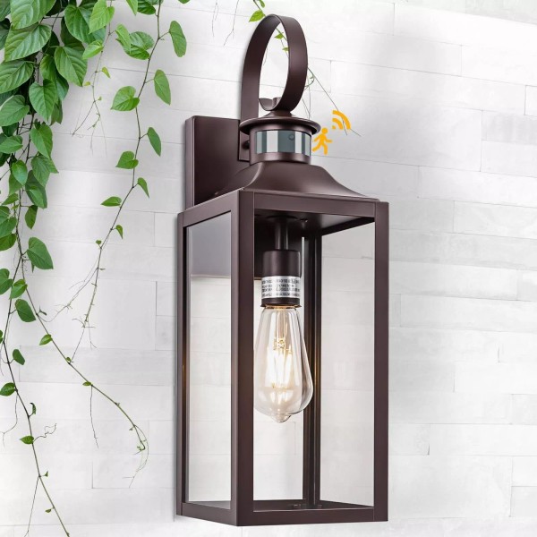 Yolsunes Large Motion Sensor Outdoor Wall Light 20" - Oil
