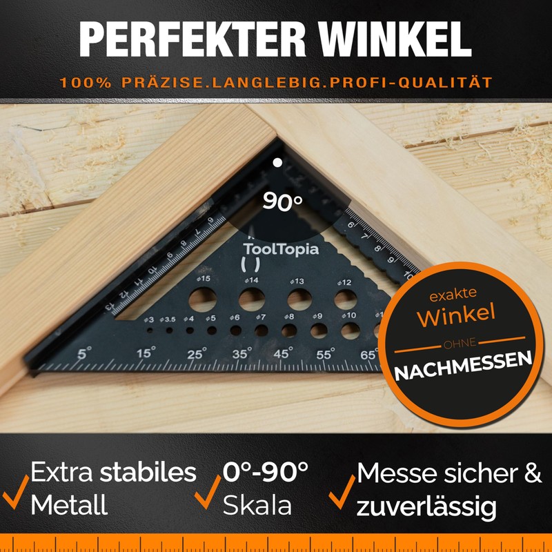 Carpenter's Square 180 mm - Precise Try Square Set with
