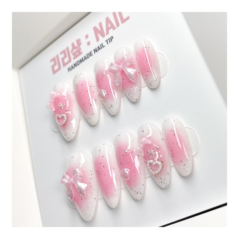 Pink Poten Handmade Nail Tips - Oval / 핑크포텐 수제네일팁