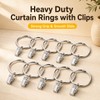 Kaaeiccr 45mm Curtain Rings With Clips, 20 Pack Metal Drapery