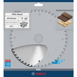 Bosch 1 x PRO Wood Circular Saw Blade for Table Saws with Expansion Slots (for Softwood, Hardwood, Diameter mm, Professional Accessories Table Saw)