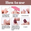 Giyehehi 24 Press-On Ombre False Nails, Medium Almond Shape, with