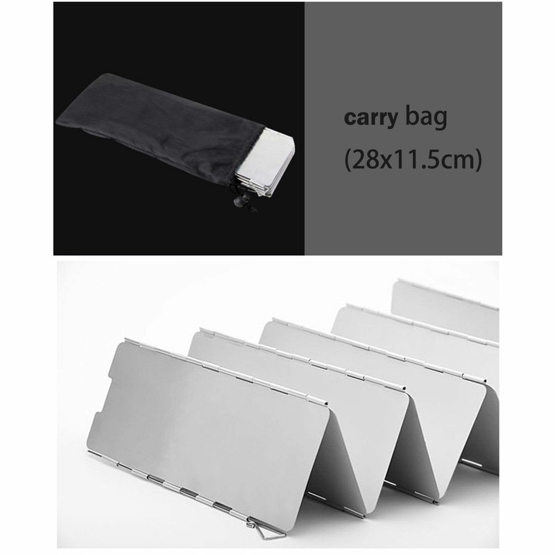 SPPHONEIX 10-Plate Foldable Aluminum Wind Shield for Camping Cookers and