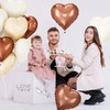 White Brown Heart Balloons,10Pcs Foil Heart Shaped Balloons,18Inch Helium Mylar