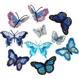 10 Pieces Butterfly Patches on Patches, Embroidery Patches,Embroidery Sew Applique Repair Patches for DIY Decor, Jeans, Jackets, Bags, Cloth