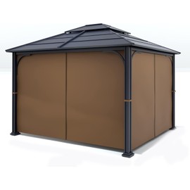 Gazebo Universal Replacement Privacy Curtain 10"x 10" – Outdoor Canopy Side Wall with Zipper