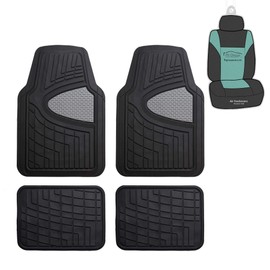 FH Group Automotive Floor Mats - Heavy-Duty F11311 (Gray) Rubber Floor Mats for Cars, Universal Fit Full Set, Climaproof™ Floor Mats and Trimmable Floor Mats for Most Sedan, SUVs and Truck Floor Mats