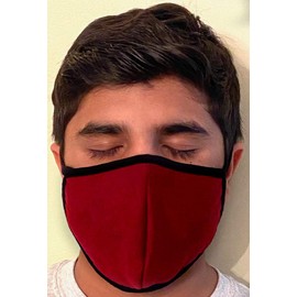 Drop It Made in USA Fashion Protective Face Masks Unisex Washable Mask Hand Made (Burgundy)
