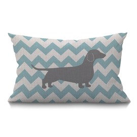BGBDEIA Dachshund Dog Cushion Cover Cotton Linen Pillow Cover Oblong Rectangle Pillow Cases for Men Women Boys Girls Kids Pillowcase Sofa Bedroom Livingroom 12x20 inch 30 x 50 cm