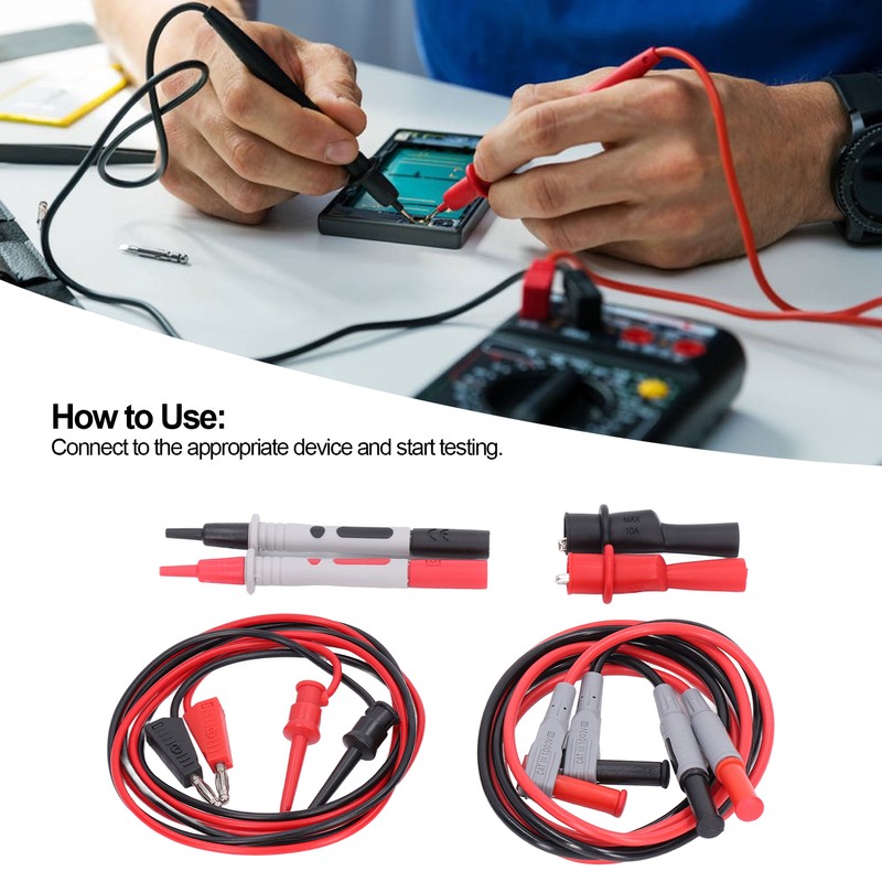 Multimeter Test Kit Testing Hook Crocodile Clip Probe Lead Accessory