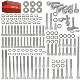 BIGLKNM Raptor Bolts and Nuts Fit for Yamaha 2006 & UP YFM700R YFM 700 Raptor 700 Polished 304 Stainless Steel Engine Bolt Assortment Kit-160 pcs