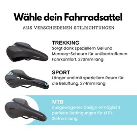 Crosser Comfort Plus Bicycle Saddle Black PVC Leather with Memory Foam (MTB)