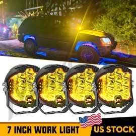 Unbranded 4PCS 7inch Car LED Work Light Pods Spot Flood Combo Offroad SUV Driving Fog Lamp