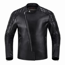 IRON JIA'S PU Leather Motorcycle Jacket with CE Armor for Motorbike Riding Jacket Windproof All Seasons