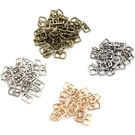 Yulakes 80pcs Mini Alloy Rectangle Adjuster Tri-Glide Slides Buckle Strap Slider Metal Shoe Buckle Buckle Metal Roller Buckles Doll Bag Buckle Shoes Clothing Accessories, Colors Mixing