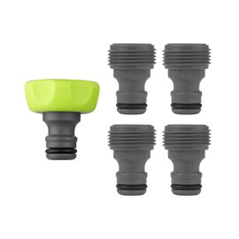 Flexzilla HFZGAK13 Garden Hose Quick-Connect Fittings, 5-Piece Plug Kit, ZillaGreen