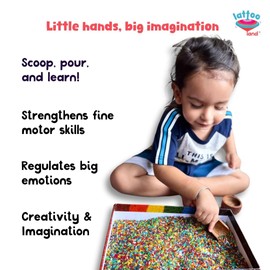 Rainbow Rice Sensory Bin Filler for Sensory Play – 2 LB (4 Cups) | Non-Toxic Colored Rice For Sensory Tables | DIY Montessori Color Rice Activities | Rice Sensory Bin Filler for Educational Play