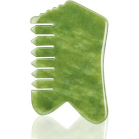 Multipurpose Jade Green Handmade Massage Comb Full Relaxing Massage Scalp Head Jade Gua Sha Massage Tool