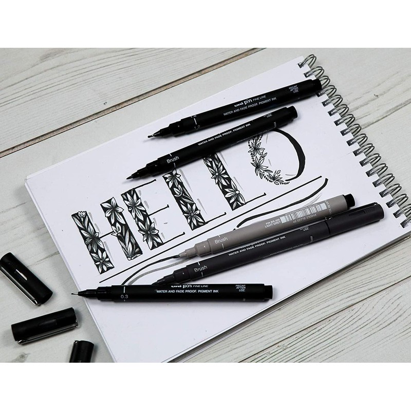Uni Pin Fineliner Drawing Pens - Black Ink - 0.5mm