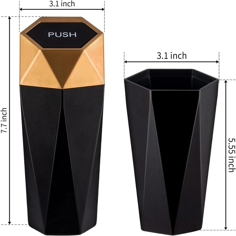 Car Trash Can with Lid, Small Automatic Portable Cup Holder