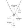 Savlano 925 Sterling Silver Italian Solid Bead Chain Cross &