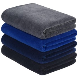 VIVOTE Toallas de gimnasio para entrenamiento de sudor para gimnasio, toallas absorbentes de sudor, toallas de microfibra deportivas grandes para hombres, fitness, viajes, camping, yoga, 16 pulgadas x 32 pulgadas (negro1nblue1grey1dblue1, 16 x 32 pulgada