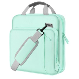 MoKo Zipper Binder, 2 inch 3 Ring Binder with 500 Sheet Capacity, Shoulder Strap Handle, Multi-Pocket Bag for Middle School Student, Mint Green