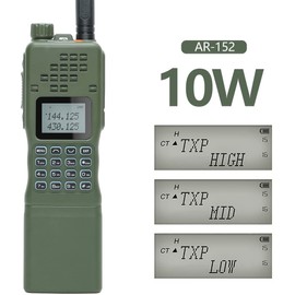 Baofeng AR-152 Military Grade 10 watt Ham Walkie Talkies for Adults,Long Range Rechargeable Tactical Radio with Green Speaker Mic and Tactical Antenna Full baofeng Accessories